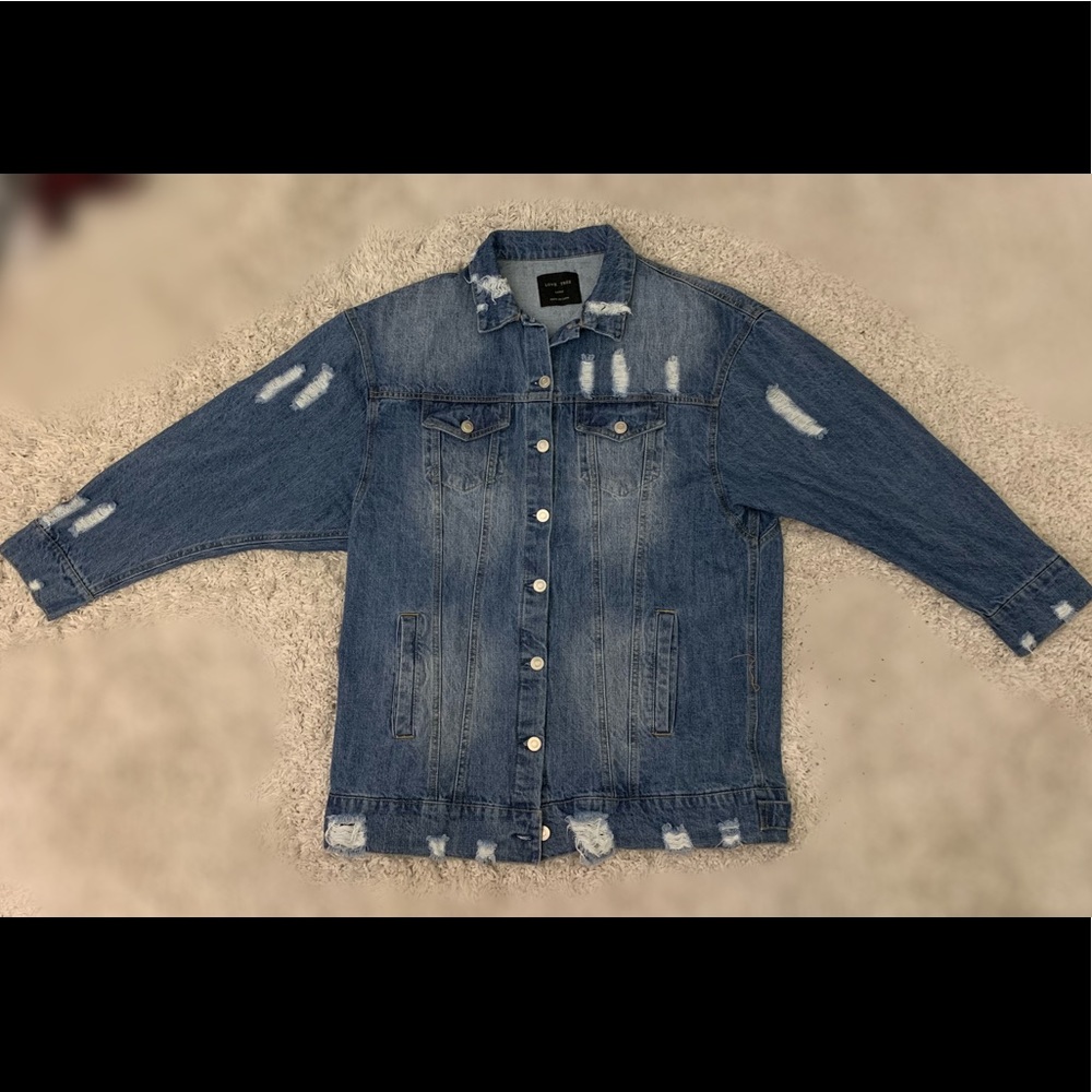 Distressed jean jacket - Picture 2 of 3